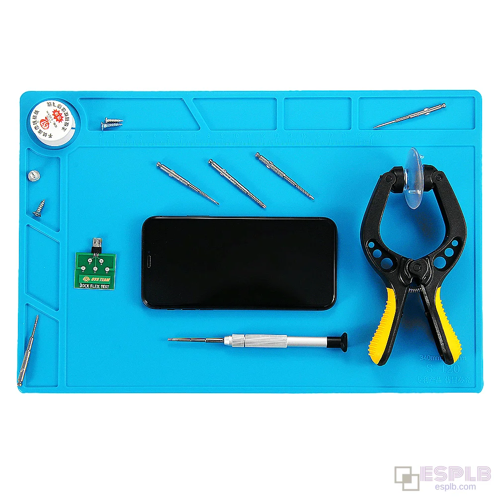 S-120 Heat Insulation Silicone Soldering Mat for Mobile Repair with Scale Ruler