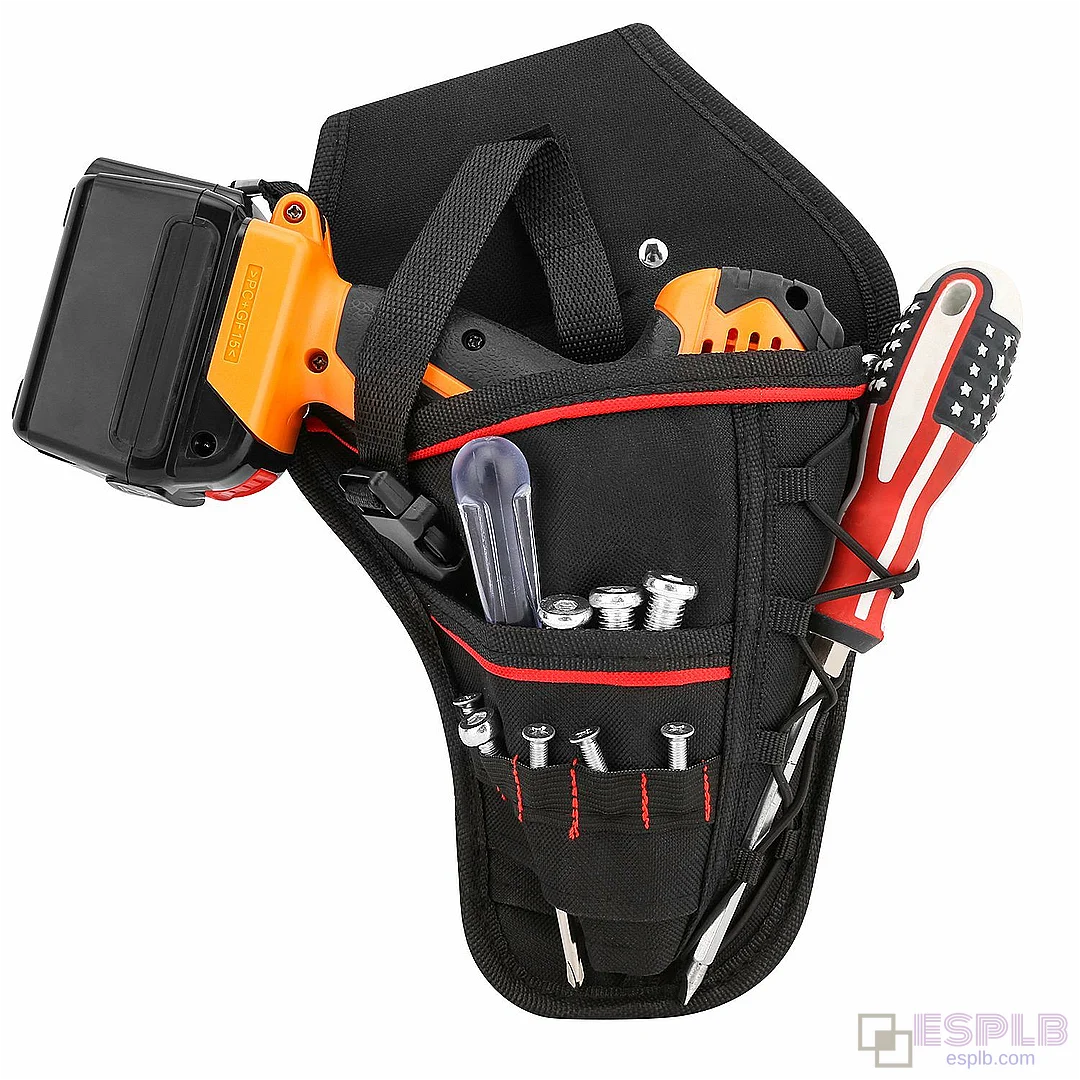 Heavy Duty Industrial Tool Bag, Electrician Belt Pouch, Multi-functional Waterproof Waist Tool Bag Drill Holster for Wrenches
