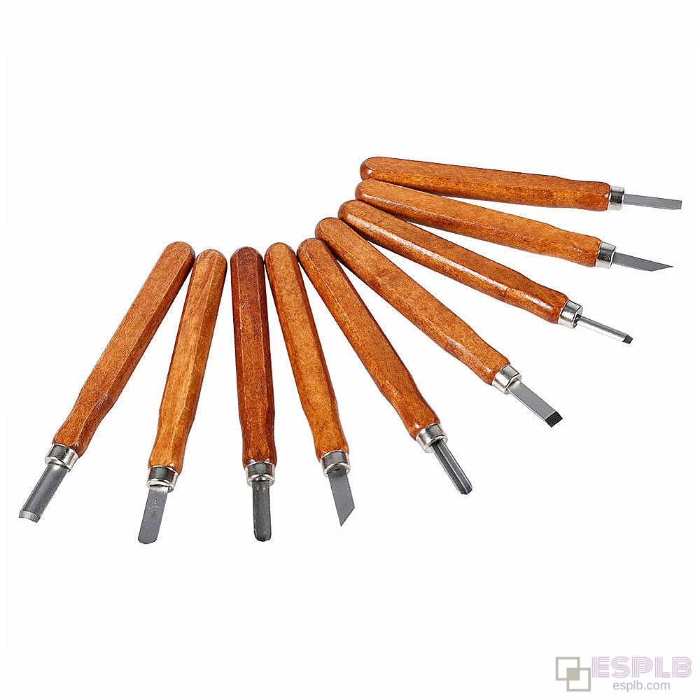 Professional 9x wood handle carving tools, wood gouge chisel set, woodcarver's tools for woodworking craft
