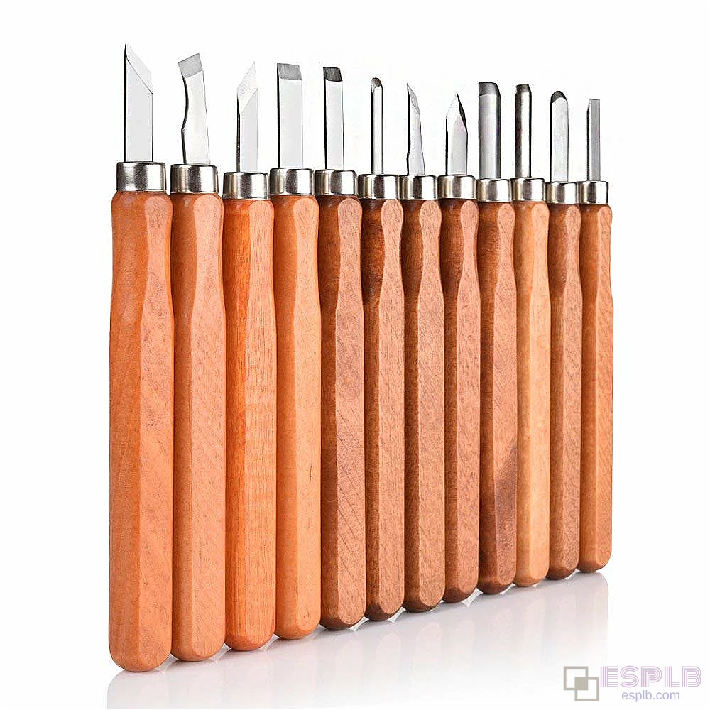 Adevena SK2 Carbon Steel Sculpting Knife Kit, Professional Wood Carving Chisel Set, Beginner Wood Chisel Set, 12 Piece Carving Chisel Set