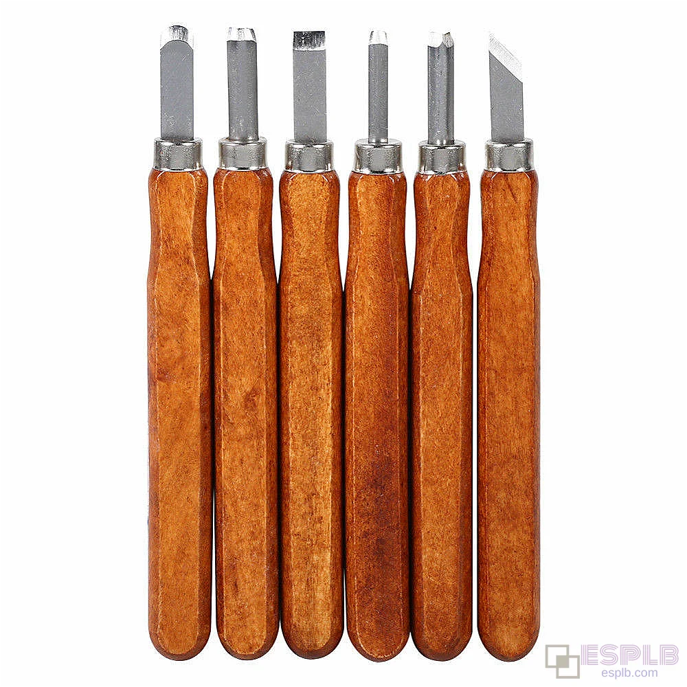 6x Professional Wood Carving Hand Tool Set, Handcraft Woodworking Tools, High Carbon Steel, For Beginners