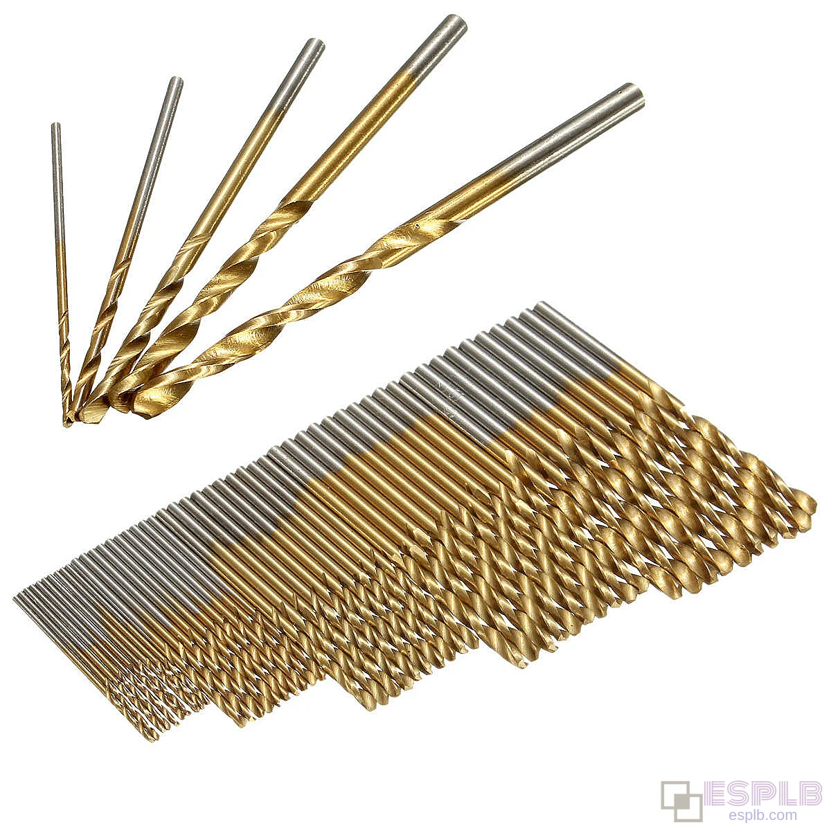 50STKS 1/1.5/2/2.5/3mm HSS Titanium Gecoate Twistboren Hoge Snelheid Staal Boorset