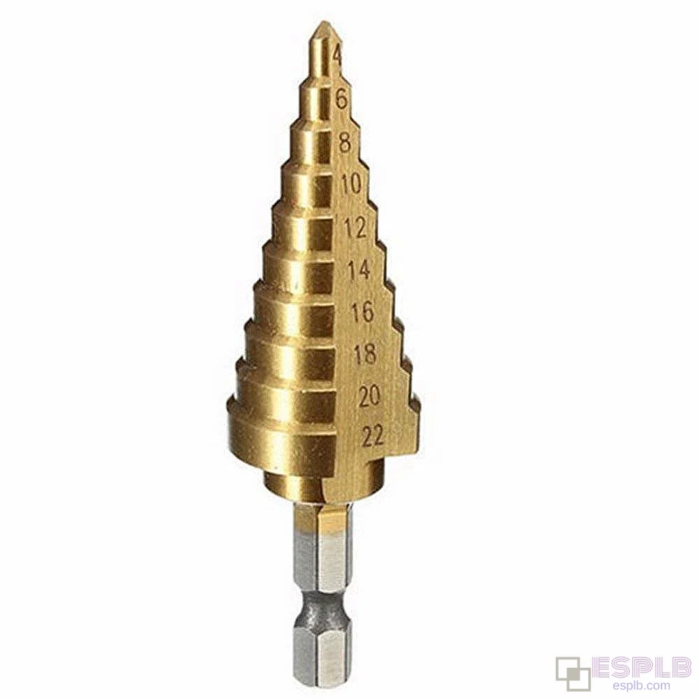 4-22mm HSS Titanium Hexagon Schacht Boormachine Gatfrees Gecoate Trappenboor Set voor Plaatmetaalbewerking Boren