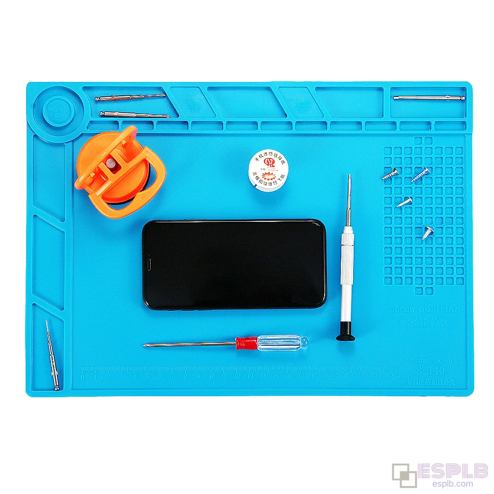 S-140 Mobile Repair Mat, Magnetic Mat for Phone Repair, Silicone Mat for Mobile Repair, Heat Resistant Soldering Pad for Computer
