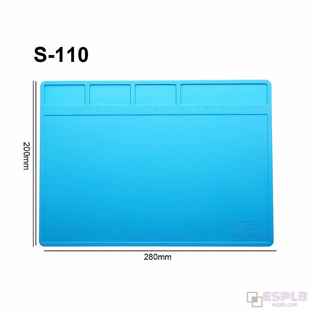 Mobile Repair Mat, Soldering Work Mat, S-110 Heat-Resistant Silicone Soldering Mat, Work Pad for BGA Repair Station