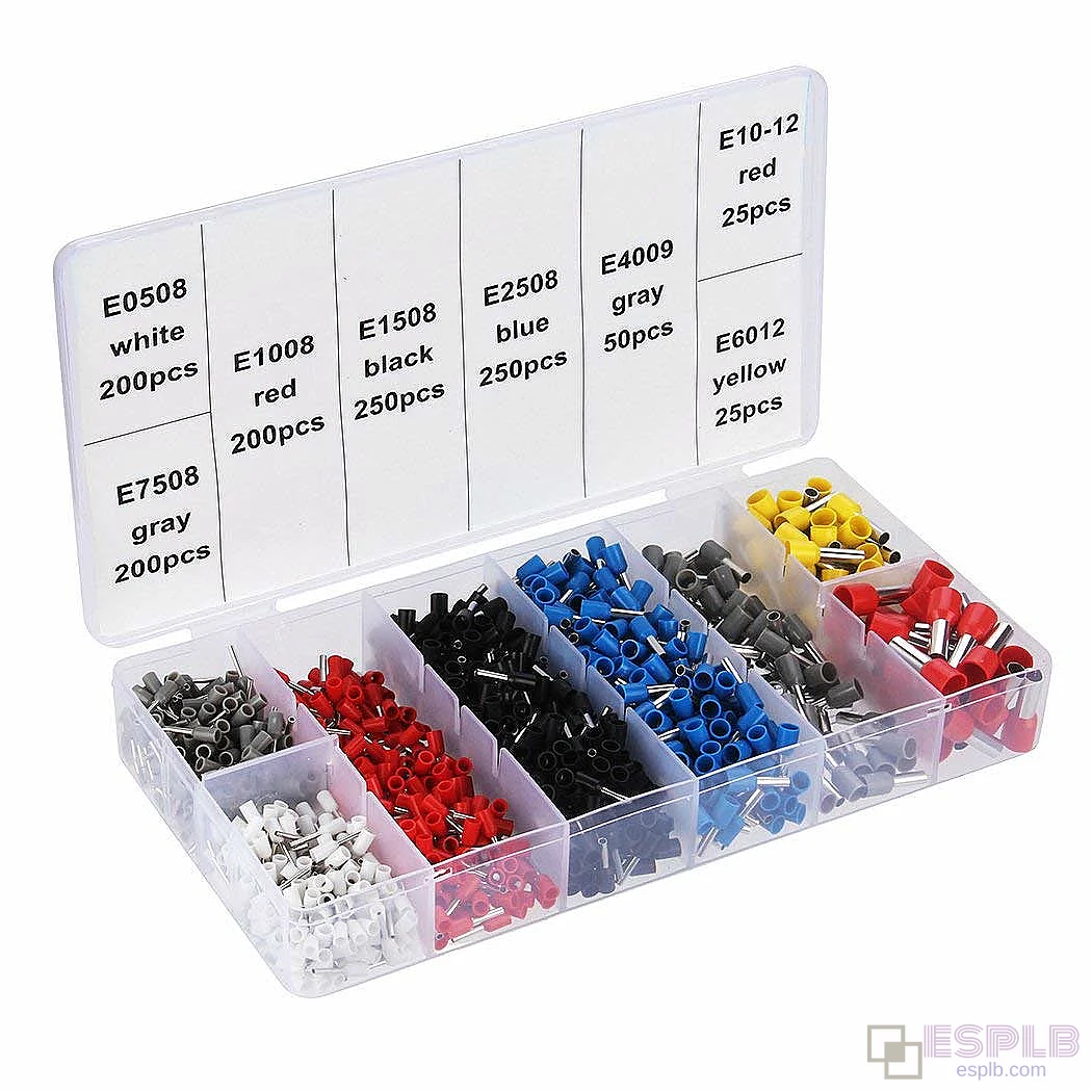 1200 Pcs Wire Crimp Terminal Assortment Kit Cold Pressed Electrical Wire Connectors for Home Automotive
