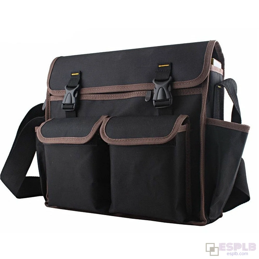 Electrician Canvas Tool Bag, 12 Inch Heavy Duty, Hardware Toolkit, Shoulder Strap