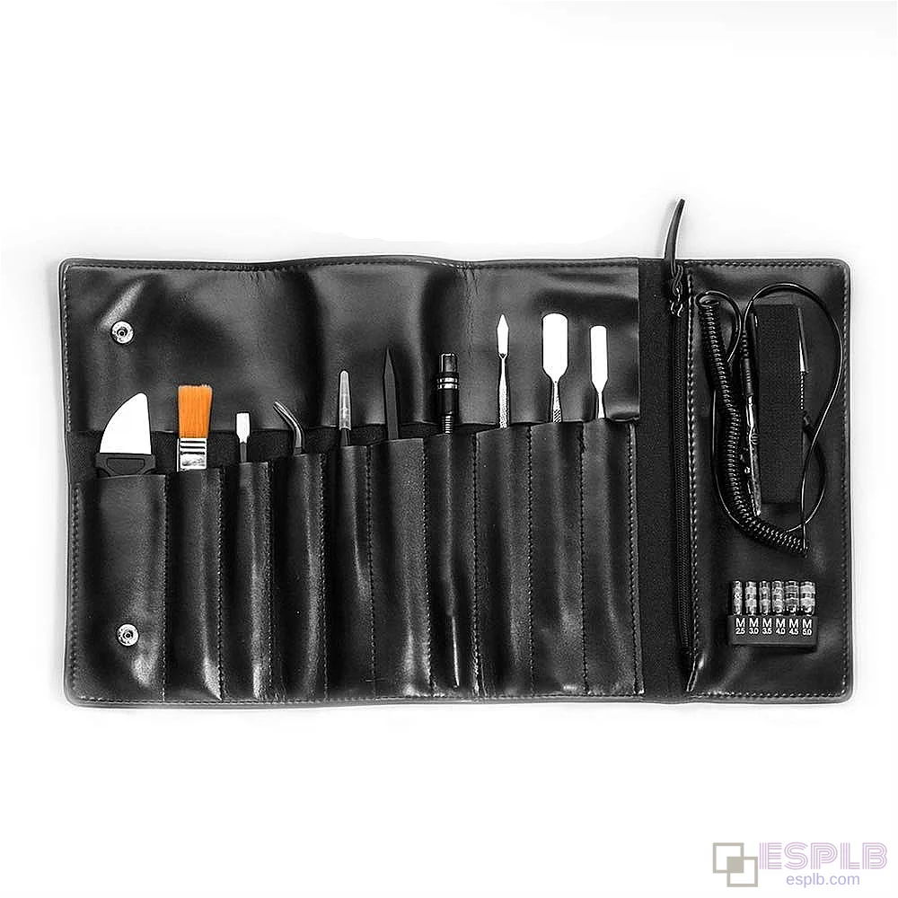 Wowstick 17-in-1 Portable Leather Tool Set, Includes crowbar, brush, flexible extension rod, and wrist strap for phones, watches, and household repairs