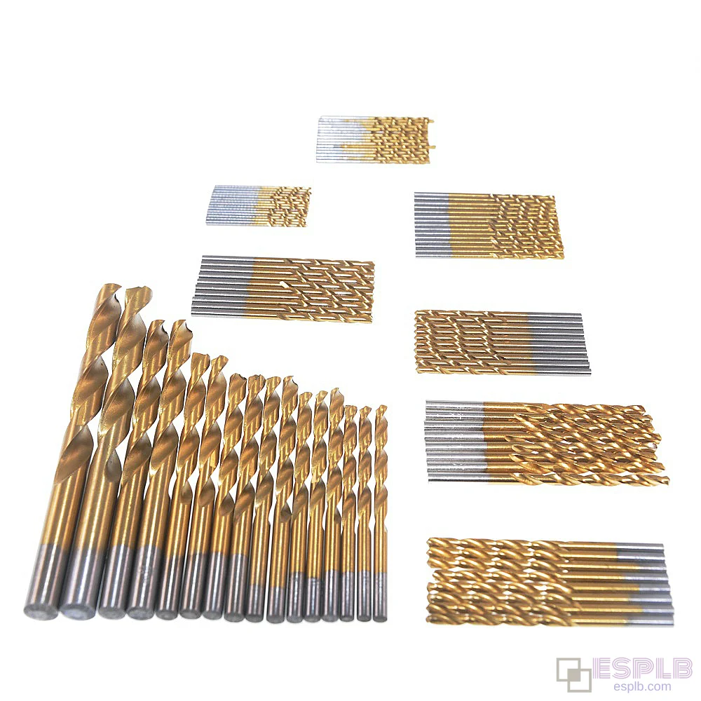 99pcs HSS Titanium Drill Bits, 1.5-10mm High Speed Woodworking Metal Stainless Steel Twist Drilling Tools