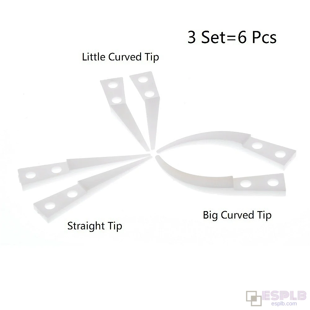 Ceramic Tweezer Tips, 6 Pieces Three-Section