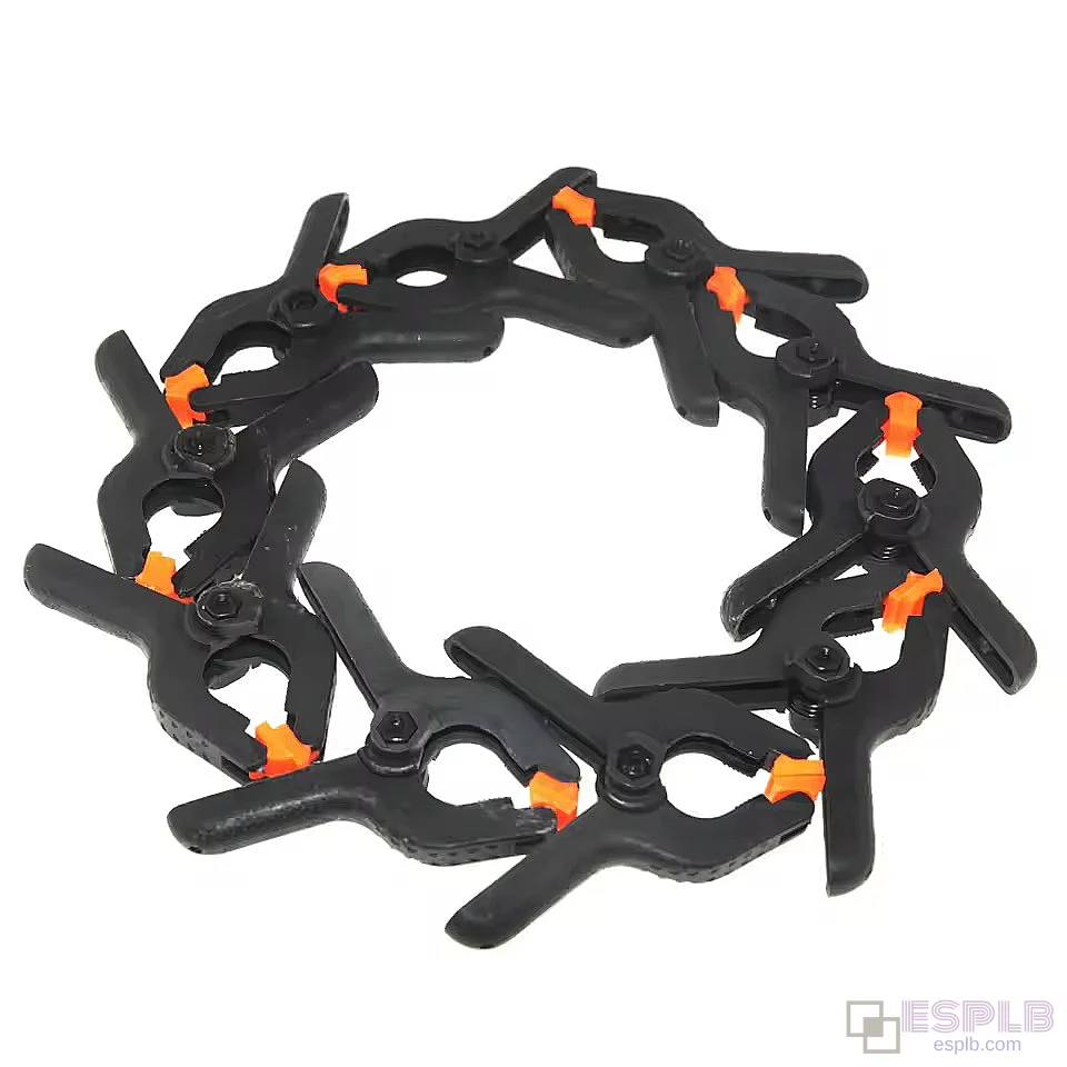 10-piece 3 inch Universal Plastic Clips Clamp Fixture Fastening Tools for Woodworking Spring Clip Studio Background