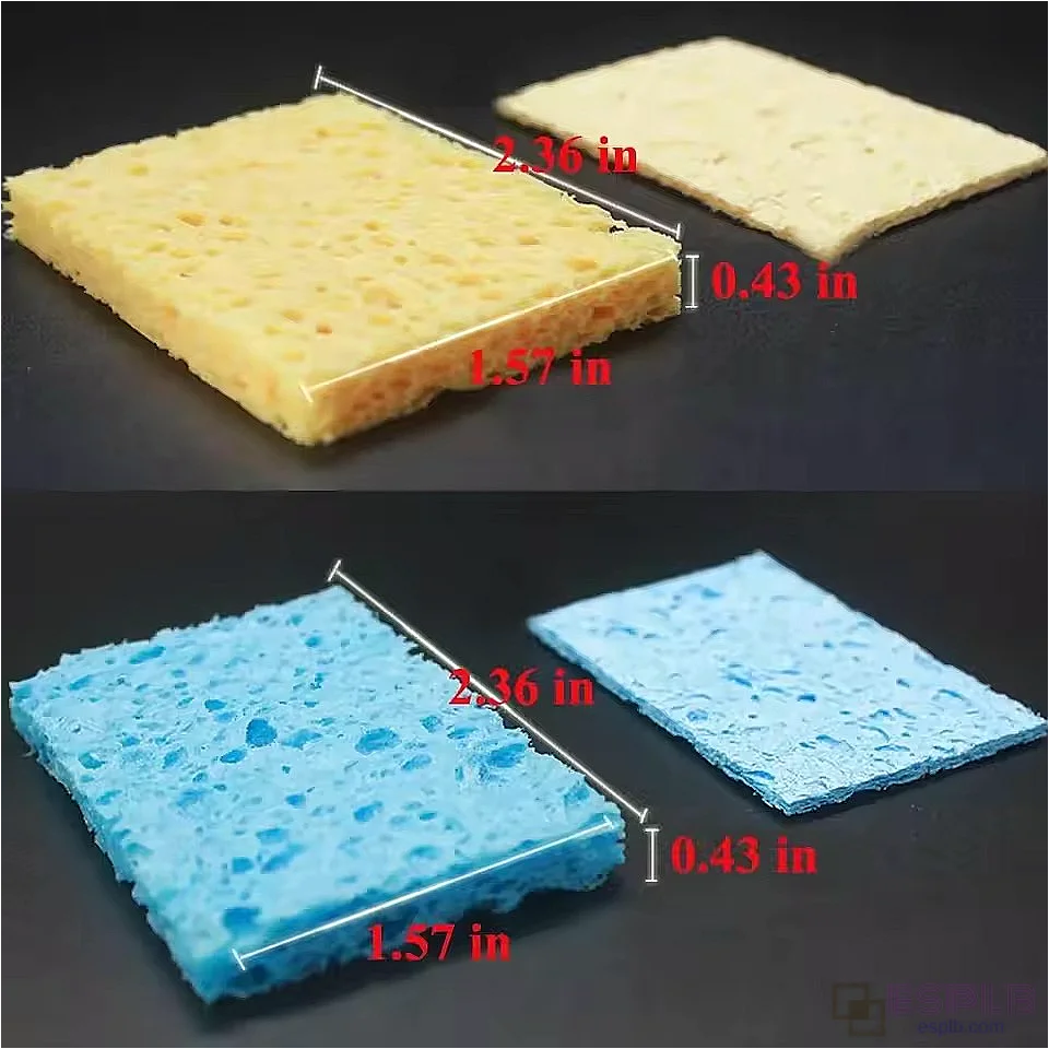 10 pièces/lot Éponge à souder épaisse Jaune/Bleue 60x40 mm pour le nettoyage de la pointe du fer à souder BGA, outils de nettoyage de la tête de soudure
