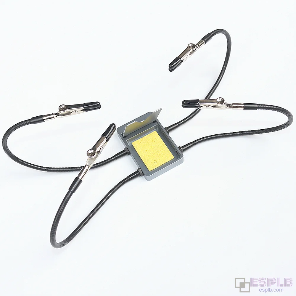 Third helping hand soldering aid tool, PCB board holder, 4pcs metal flexible arms, for TS101 TS80P SH72, assembly repair modeling crafts