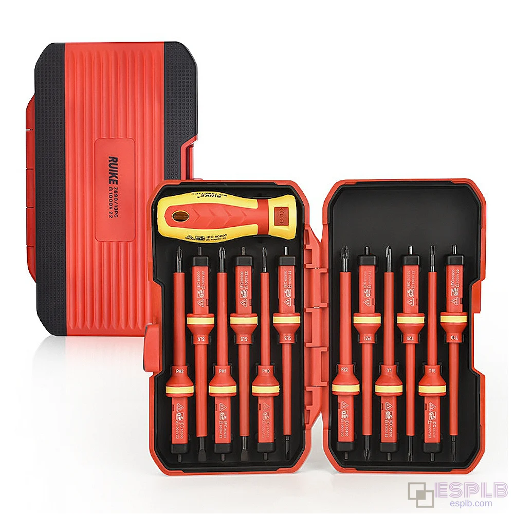 13pcs 1000V Insulated screwdriver set, Phillips Screwdriver Bit Set, Magnetic Torx Screwdriver, CR-V Professional Slotted Pozidriv Set