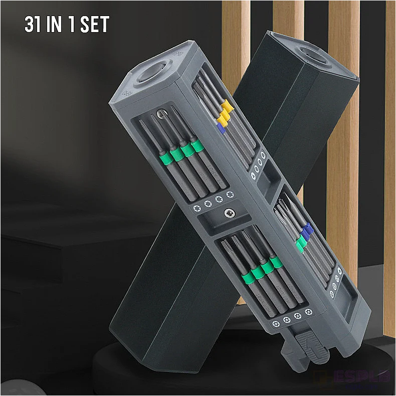 31 in 1 Screwdriver Aluminum+S2 Alloy Steel Magnetic Bit Household Precision Glass Watch Screwdriver Set
