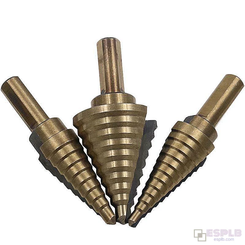 5pcs HSS Cobalt Titanium Step Drill Bits, Multiple Hole 50 Sizes
