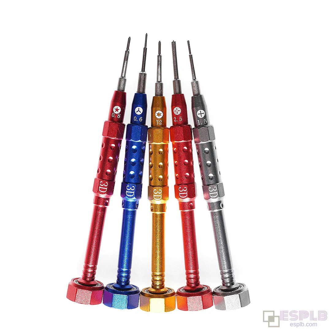 Precision screwdriver kit, 0.8/1.5/2.5/Y 0.6mm/T2 3D driver, opening tool for mobile phones, sturdy metal handle