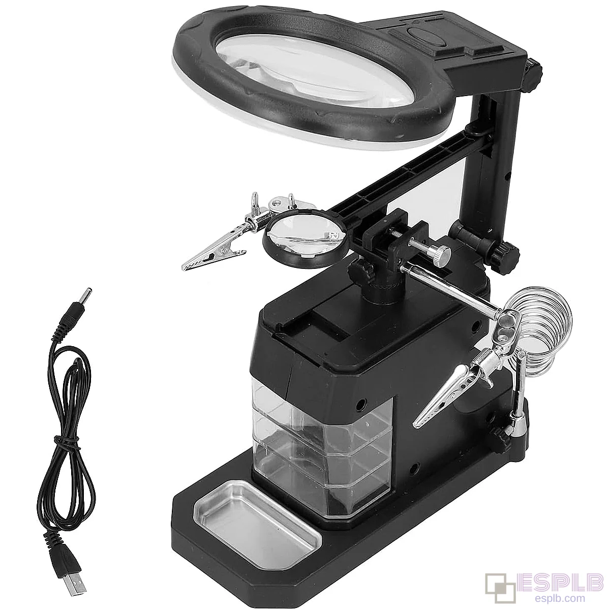 Helping Hands Soldering Station with LED Magnifier (2.5X, 4X, 16X)

