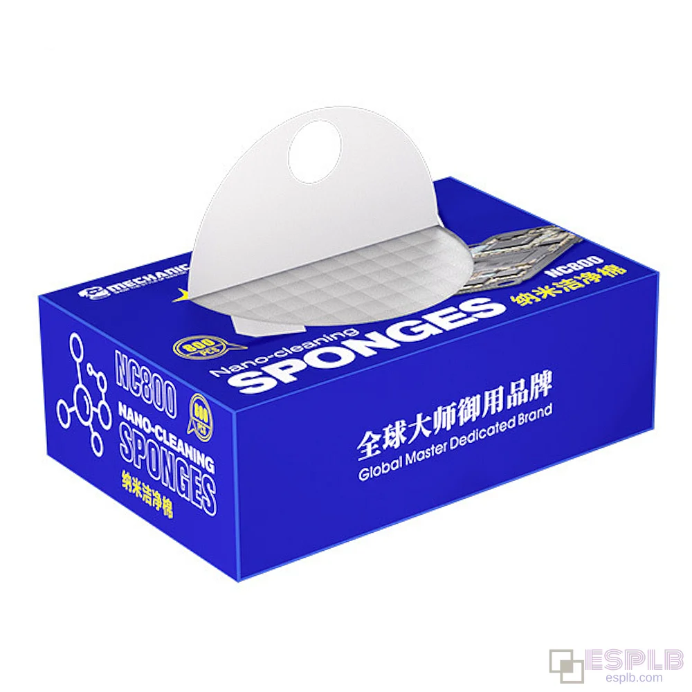 Esponja de Limpeza Nano NC800 da Mechanic, Sem Resíduos, Algodão de Alta Densidade para Reparação Precisa de Telefones (Solda, Fluxo, Óleo).
