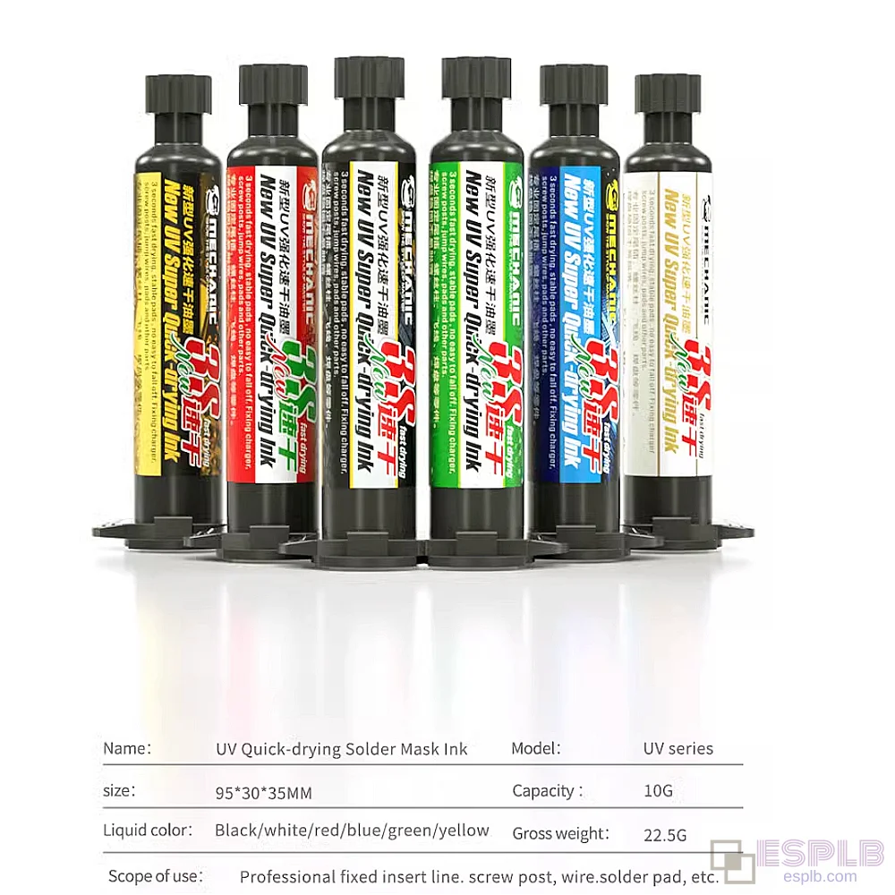 MECHANIC 10g 3s שמן מסיכת דיו UV לייבוש מהיר במיוחד עבור לוח אם PCB/כבל גמיש לטלפון/ייצוב קו תעופה

