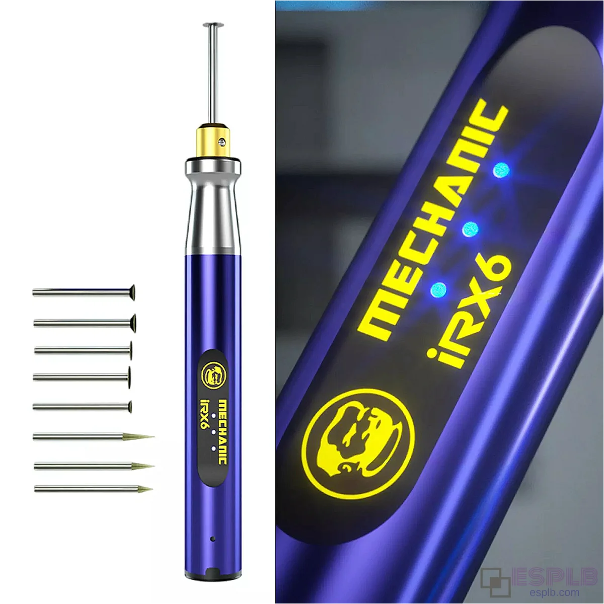 MECHANIC IRX6 Mini Electric Grinding Pen for Phone Chip, PCB Rework, Carving, and Trace Repair