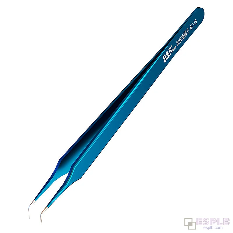 B&R BC-15 Motherboard flight line Tin implant tweezers Stiffening and thickening Industrial curved point Beauty tweezers