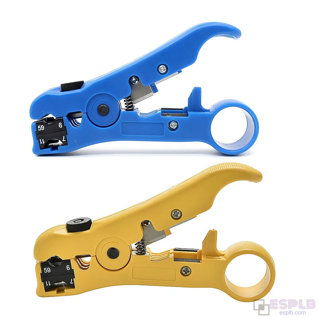 Universal Simple Wire Stripper, Wire Stripper and Cutter Tool, for Flat/Round UTP/STP RG59/6/7/11 Coax Cables