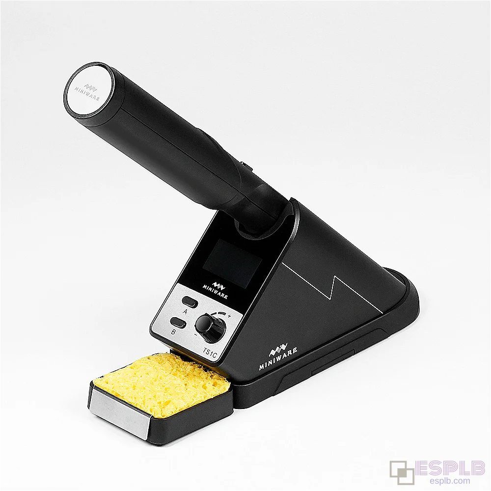 TS1C Soldering Station with TS-B02 Tip - Cordless Mini USB Electric Welding Iron, Digital Display, Capacitor Powered for Rework