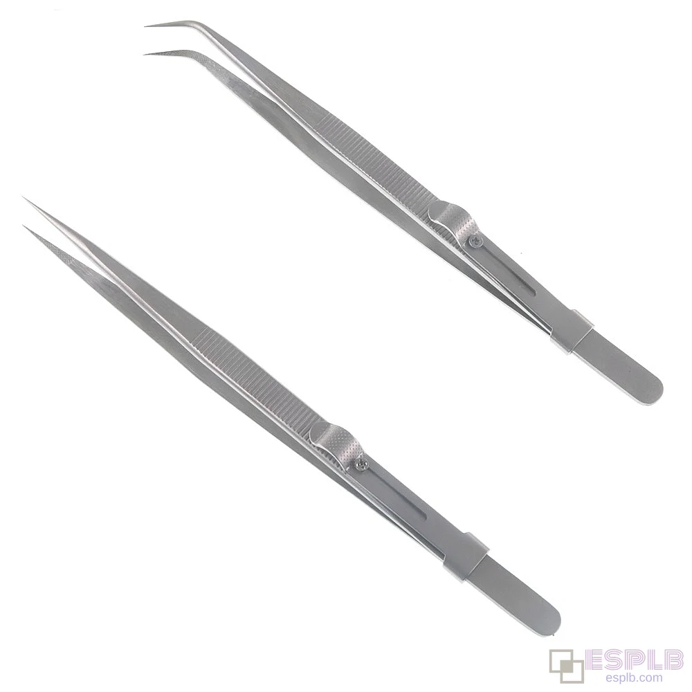 Jewelry Tweezers Tools, Diamond Tweezers, Precision 6'' Adjustable Slide Lock, Anti-Static