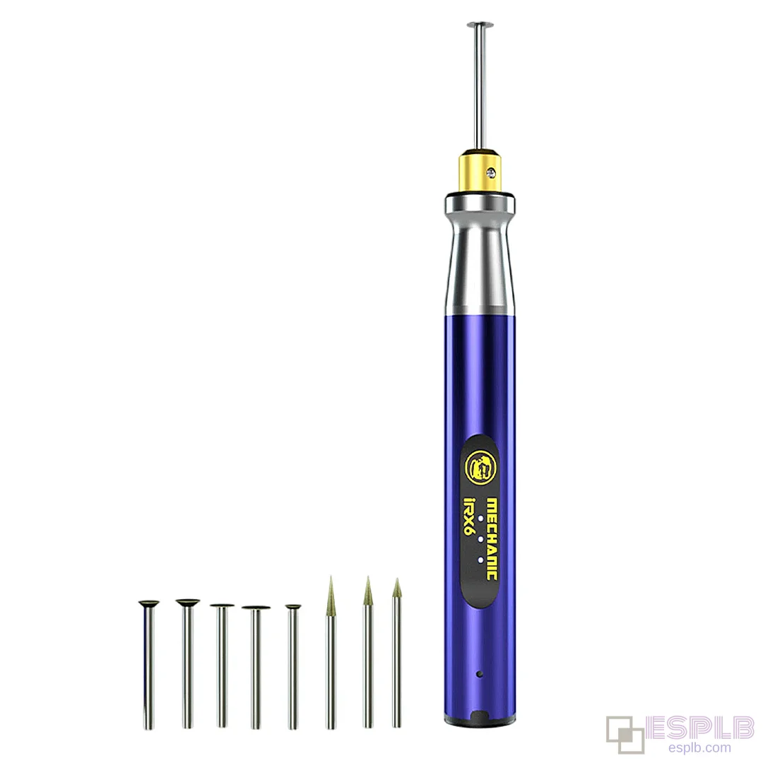 Electric Grinding Pen, MECHANIC IRX6 Mini Polish Pen for Phone Chip, PCB Rework, Carving, and Trace Repair