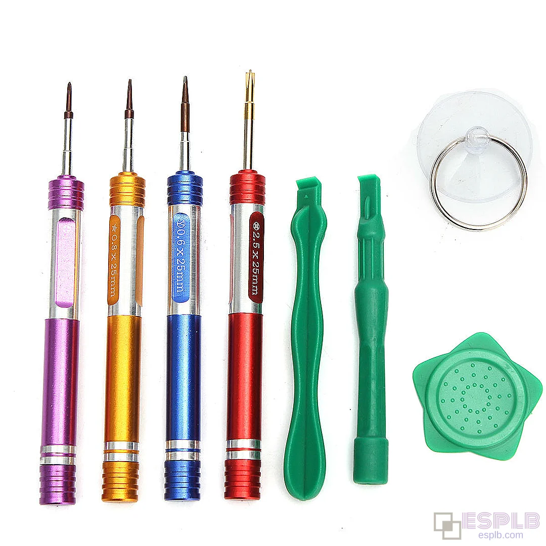 8 in 1 Opening Tool Kit, 0.8/2.5/1.3/Y 0.6mm Screwdriver, Crowbar, Sucker - Disassembly & Repair Set for Mobile Phones & Laptops