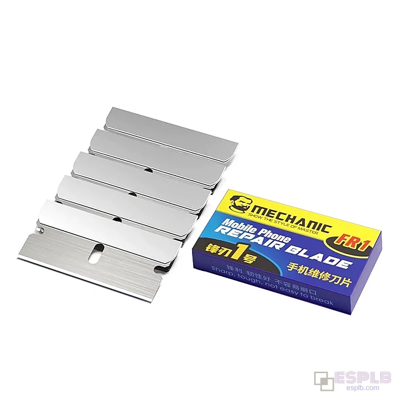 5pcs Carbon Steel Blade MECHANIC FR1, High Toughness for Mobile Phone LCD Screen Frame OCA Glue Polarizer Film Remover Cleaning Tools