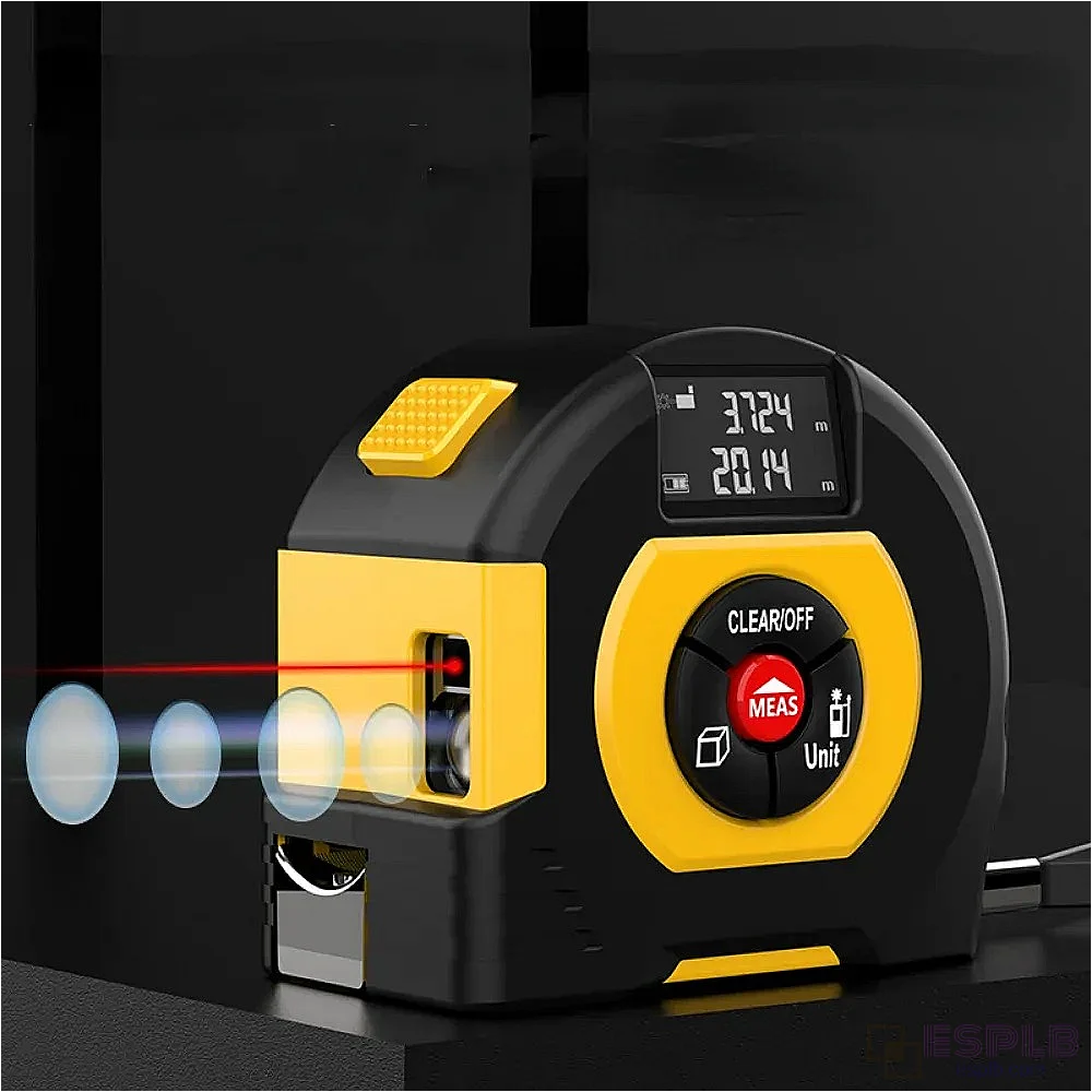 Digital Tape Measure, Professional 100M/5m Digital Laser Rangefinder with High-definition Digital Display, Automatic Locking, Array Storage and Magnetic Hook Design Function
