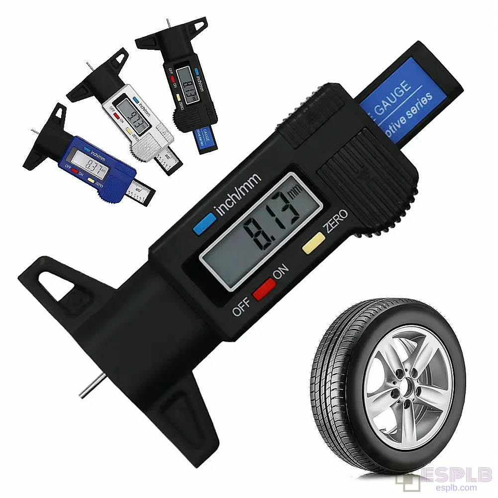Digital Car Tire Tread Depth Gauge Meter Measurer Tool Caliper Thickness Gauges Tread Brake Pad Shoe Tire Monitoring System