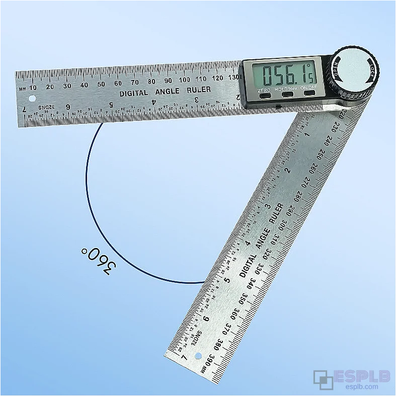 Stainless Steel Digital Angle Finder & Protractor (200mm/300mm) – 2-in-1 High Precision 360° Measuring Tool with LCD Display for Woodworking & DIY