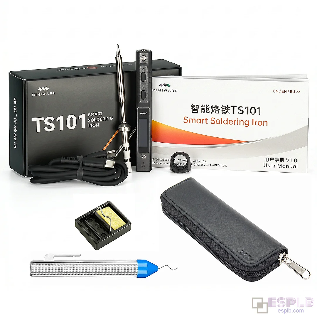 MINIWARE TS101 Portable USB-C Soldering Iron Kit - Professional 90W Mini Soldering Tool, Fast Heating, 50-400°C for Electronics, PCB, and Jewelry Repair